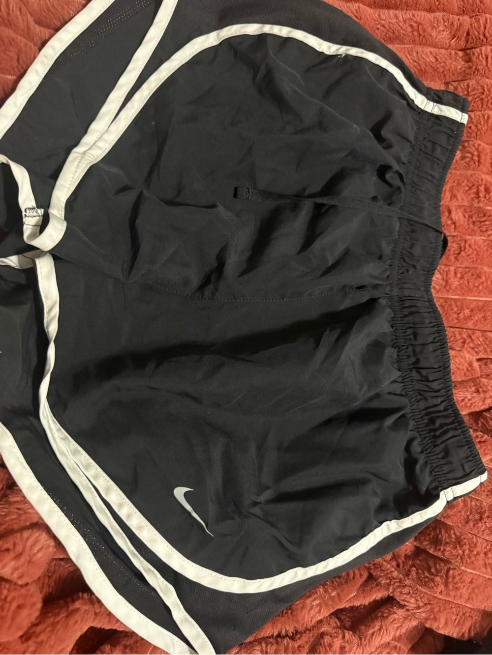 Nike Women's Black Athletic Shorts with White Trim